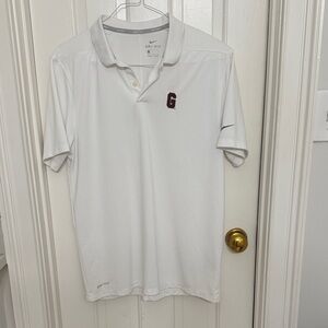Nike White Men's Polo Shirt with UGA Embroidered Logo